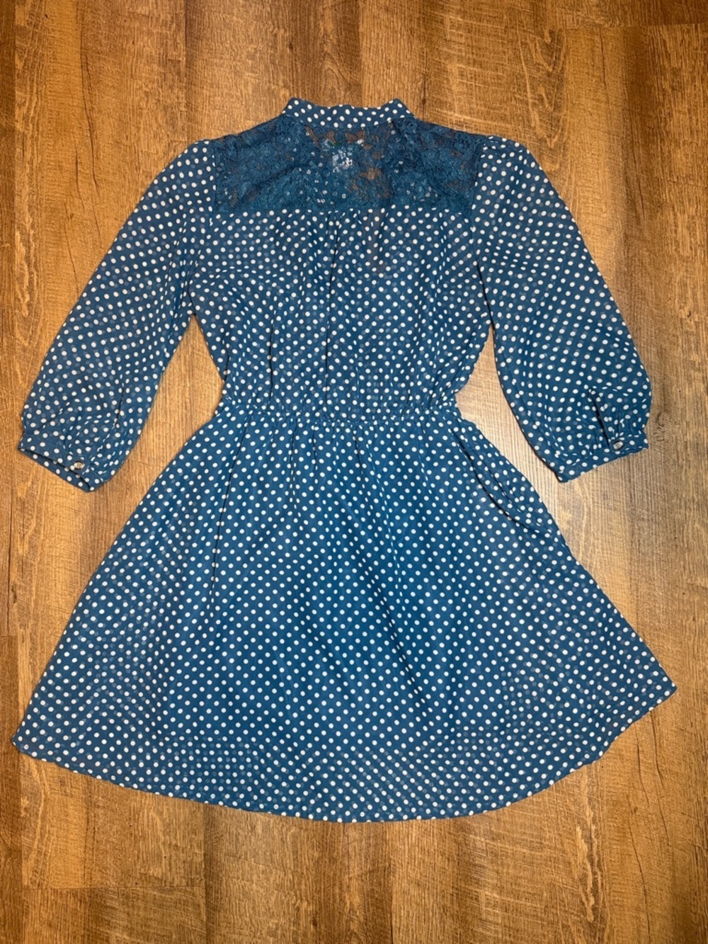 Flying Tomato Women’s Blue Polka Dot Dress Size Small - Picture 13 of 14